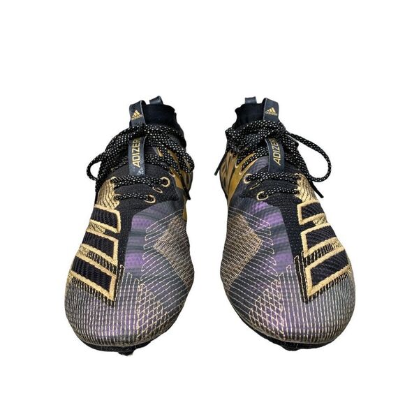 Adidas Adizero 8.0 Black Gold Metallic Football Cleats Men’s size 13 - Picture 8 of 9